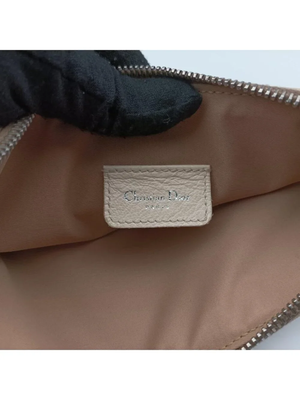 Dior Saddle Beige Canvas Flower Embroidery MC Shoulder